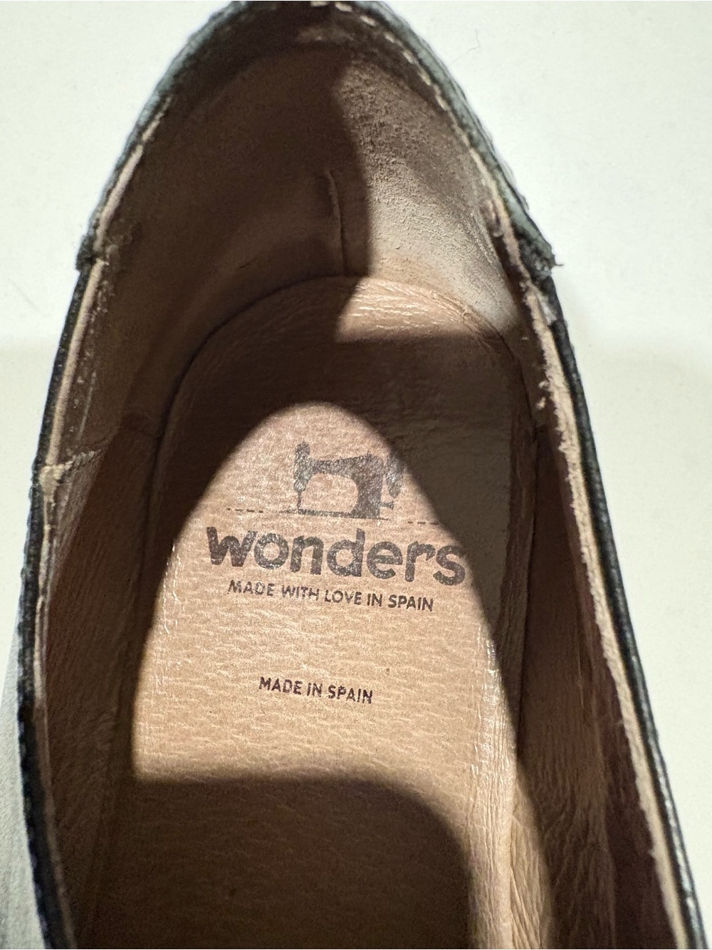 Wonders Women's Black Leather Slip-On Casual Flats with Elastic Straps - Picture 6 of 10